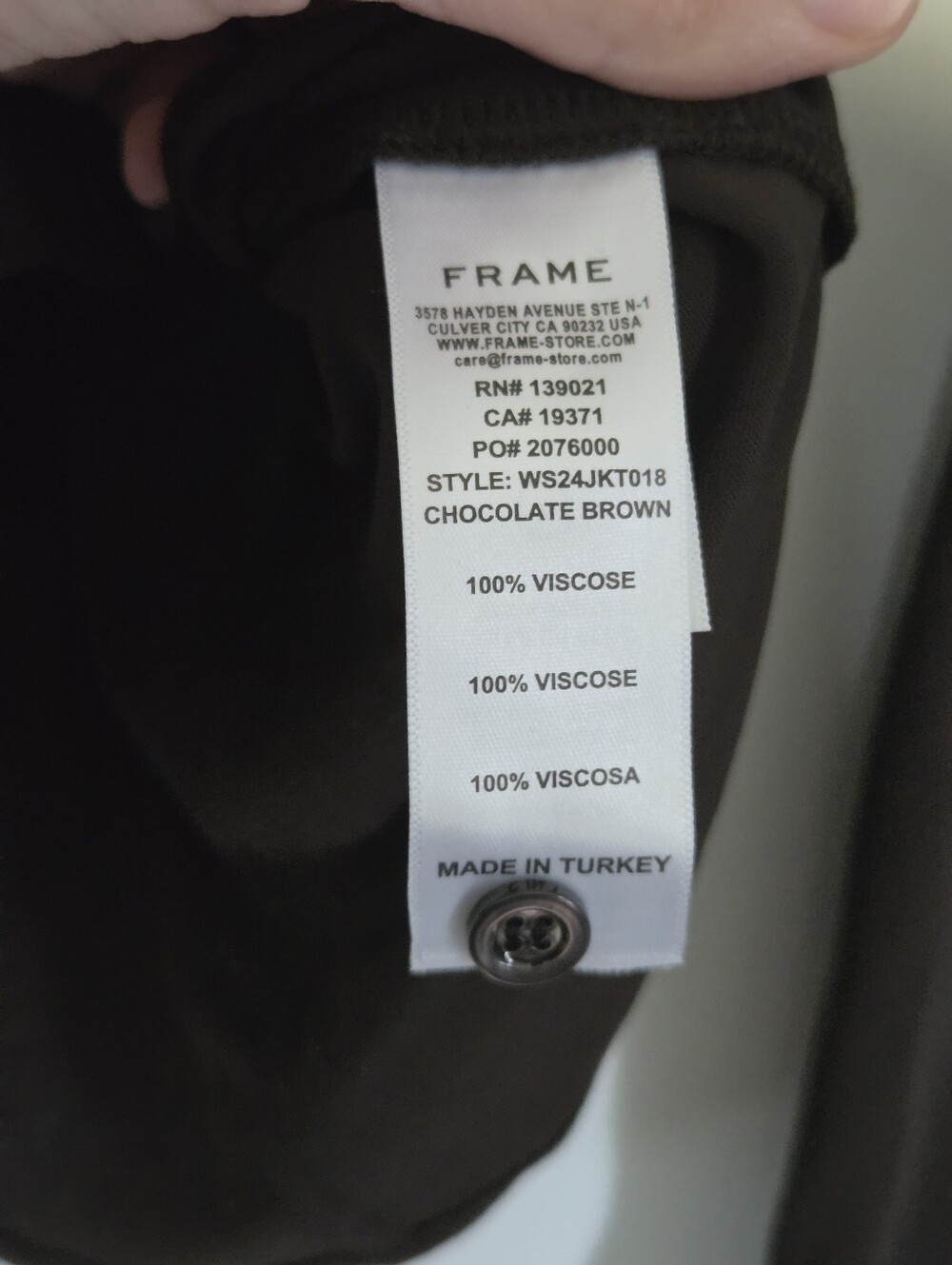Frame Denim Chocolate Brown Lightweight Top - Picture 5 of 5